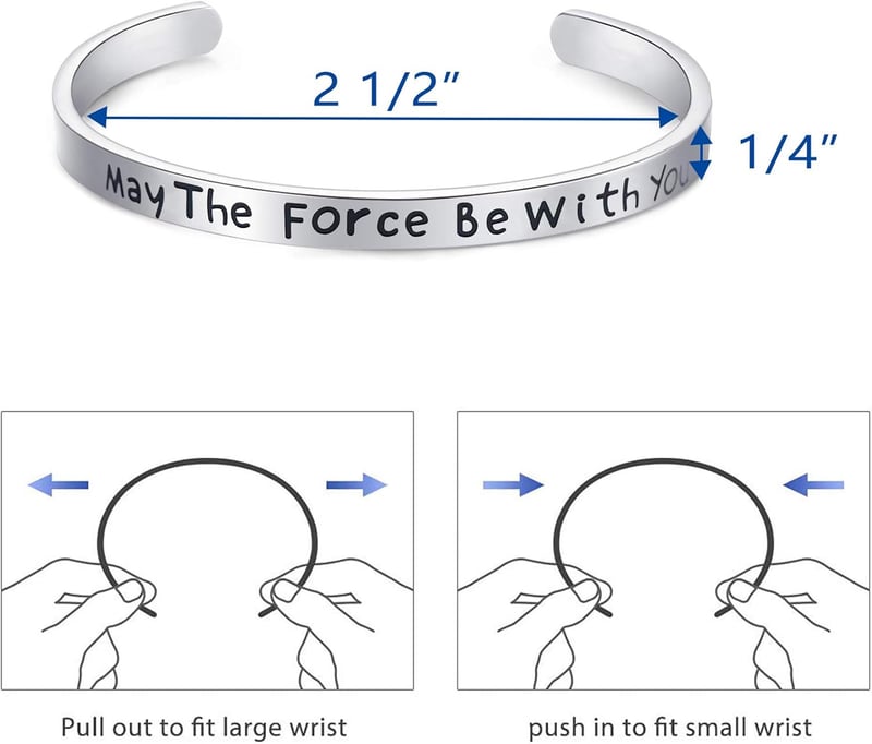 Galactic Saga Polished Steel Cuff Bracelet for Space Enthusiasts