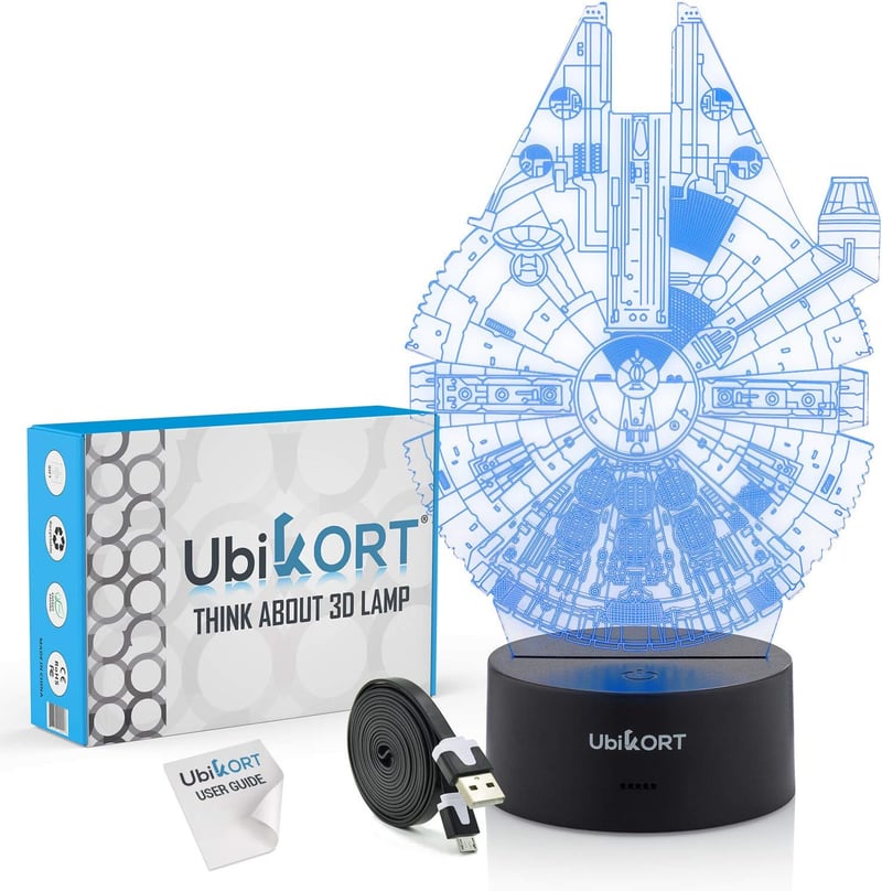 Star Wars Millennium Falcon 3D LED Lamp - Gift for Kids' Birthday