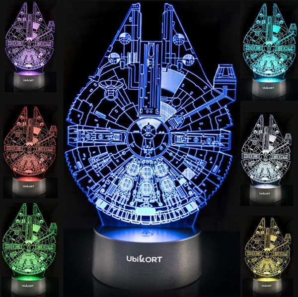 Star Wars Millennium Falcon 3D LED Lamp - Gift for Kids' Birthday