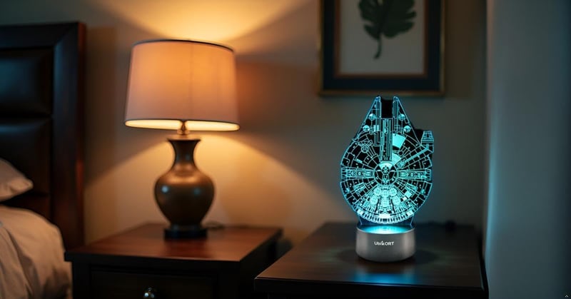 Star Wars Millennium Falcon 3D LED Lamp - Gift for Kids' Birthday