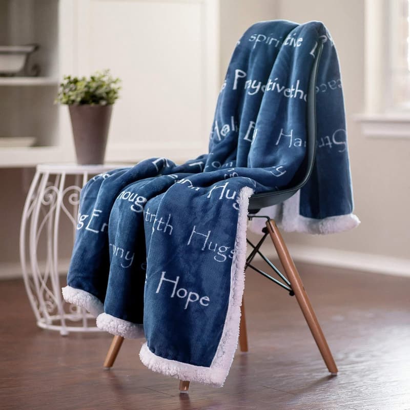 Healing Gift Throw Blanket for Sympathy and Support - Blue