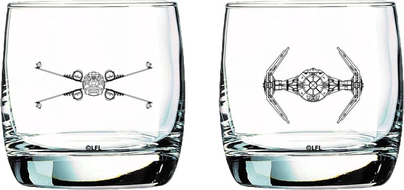 Star Wars X-Wing & TIE Fighter Cocktail Glass Set - 10 oz