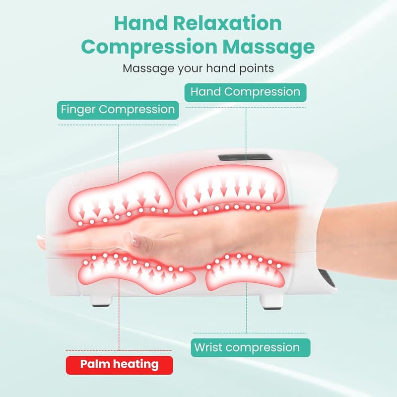 Cordless Heated Hand Massager for Arthritis Relief - Rechargeable