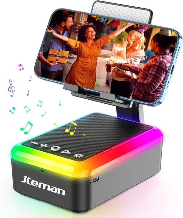 Bluetooth Speaker Phone Stand with Light - Unique Gift for Dad