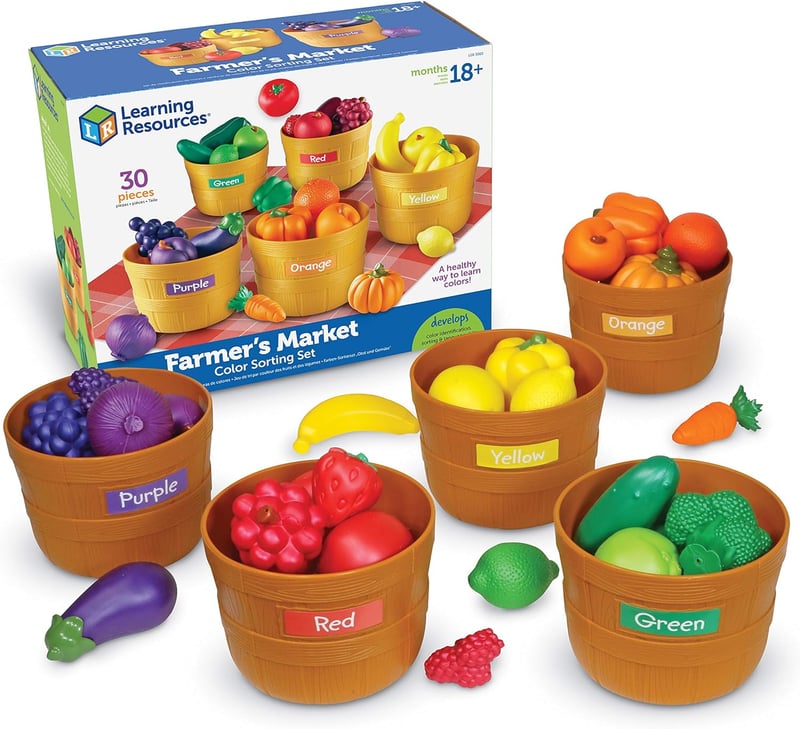 Farmer's Market Color Sorting Play Food Set for Toddlers