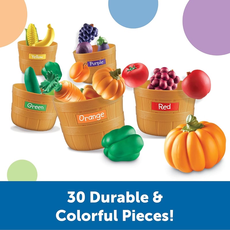 Farmer's Market Color Sorting Play Food Set for Toddlers