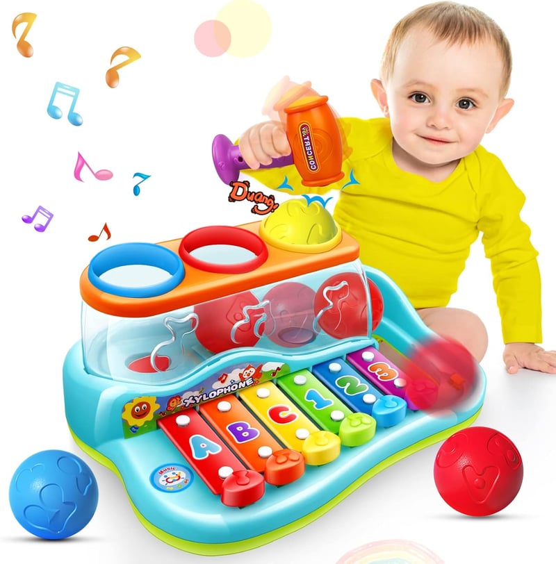 Xylophone Hammer Pounding Toy for Toddlers 12-18 Months