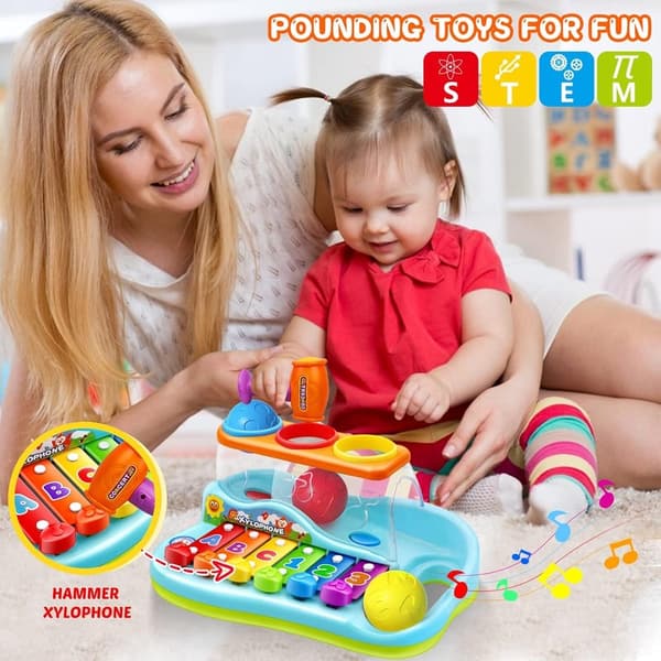 Xylophone Hammer Pounding Toy for Toddlers 12-18 Months