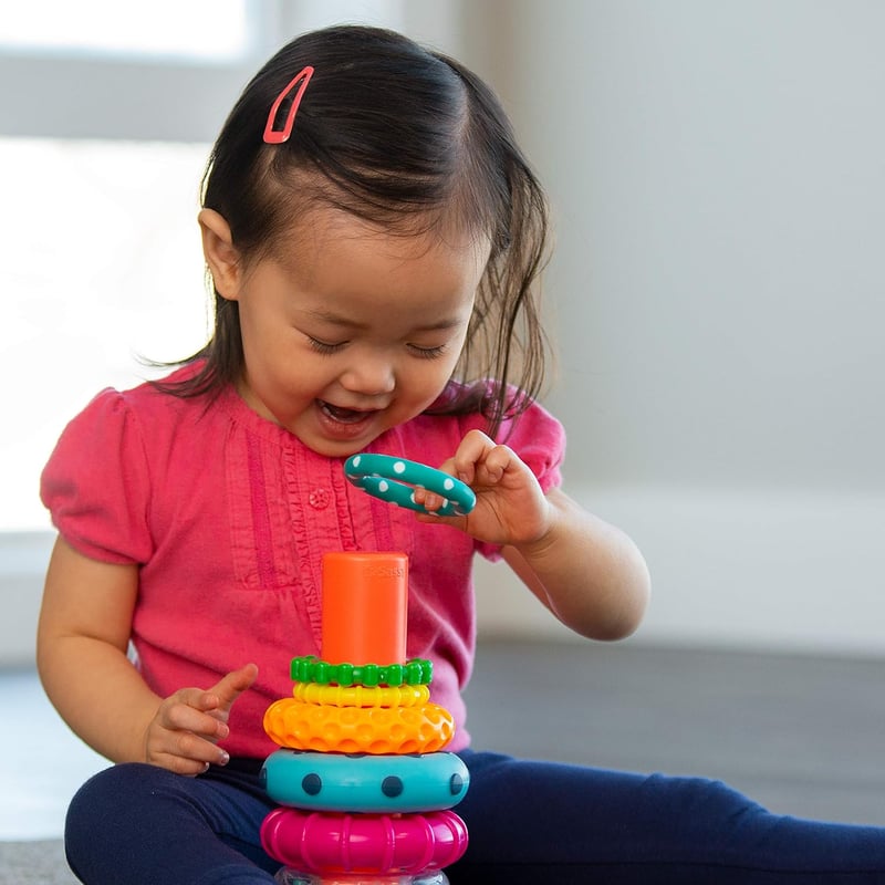 Sassy Stacks Stacking Ring Toy for Ages 6+ Months, 9 Pieces