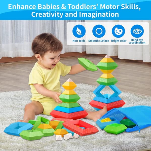30 Pcs Montessori STEM Building Blocks for Toddlers