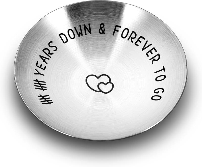 10th Anniversary Jewelry Tray Ring Holder for Couples