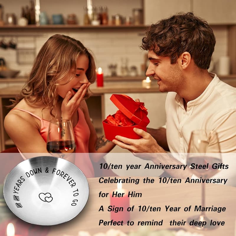 10th Anniversary Jewelry Tray Ring Holder for Couples