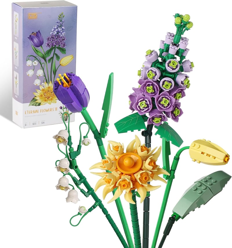 DIY Mini Bricks Flower Bouquet Building Set for Ages 6-18
