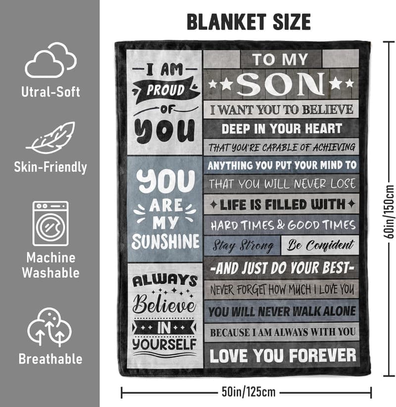 Birthday Gifts for Sons - To My Son Throw Blanket 50