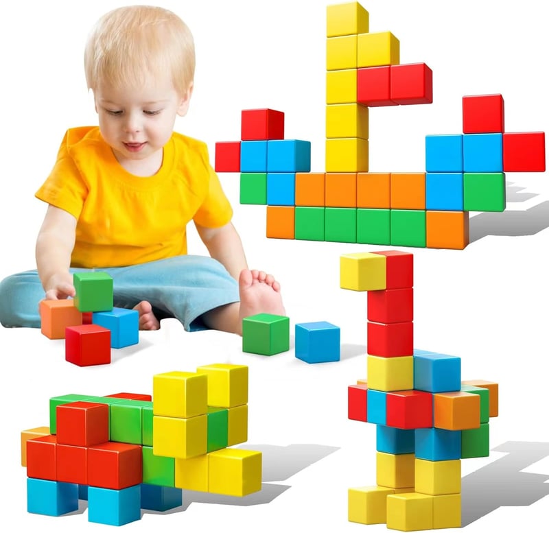 Montessori Magnetic Building Blocks Set for Toddlers, 30 Pcs