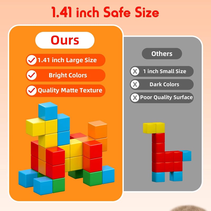 Montessori Magnetic Building Blocks Set for Toddlers, 30 Pcs