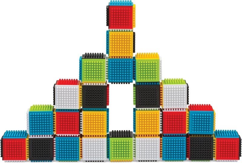 Infantino Sensory Blocks Set for Babies - 24 Multicolor Pieces