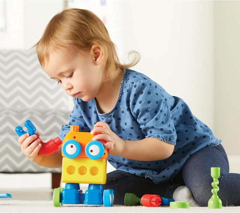 1-2-3 Build It! Robot Factory - Fine Motor Toy for Kids 2+
