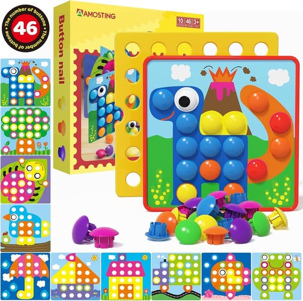 Matching Mosaic Pegboard – Early Sensory Activity for Toddlers