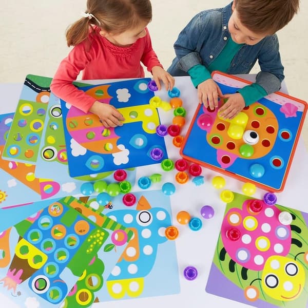 Matching Mosaic Pegboard – Early Sensory Activity for Toddlers