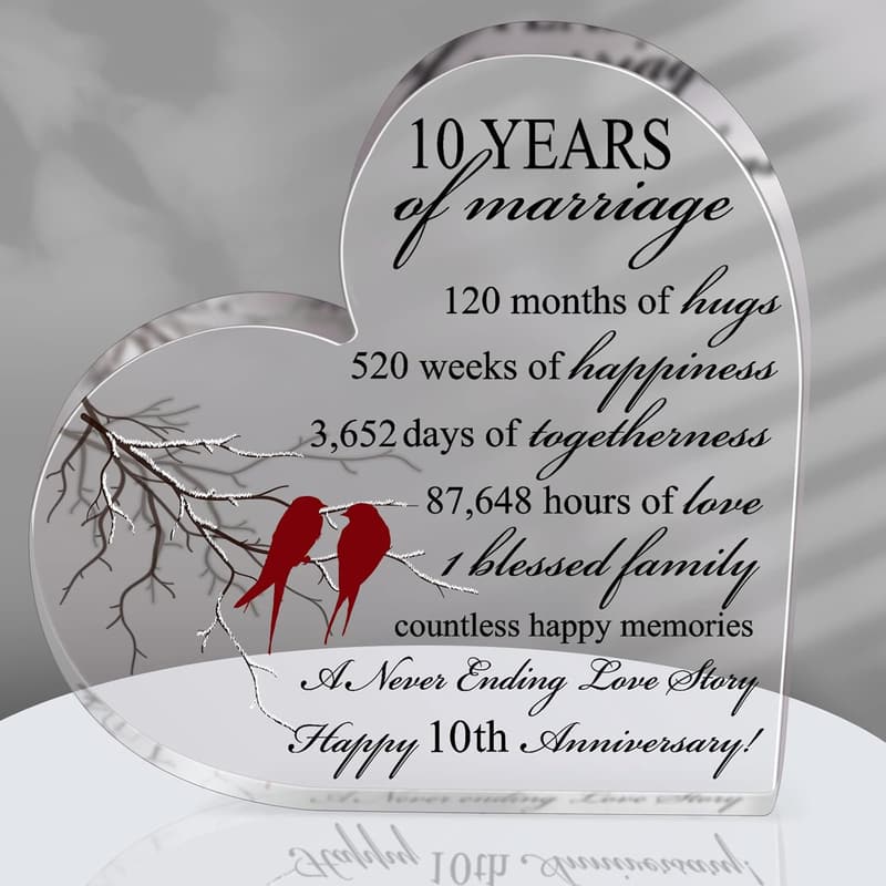 Anniversary Heart Keepsake Gift for Couples