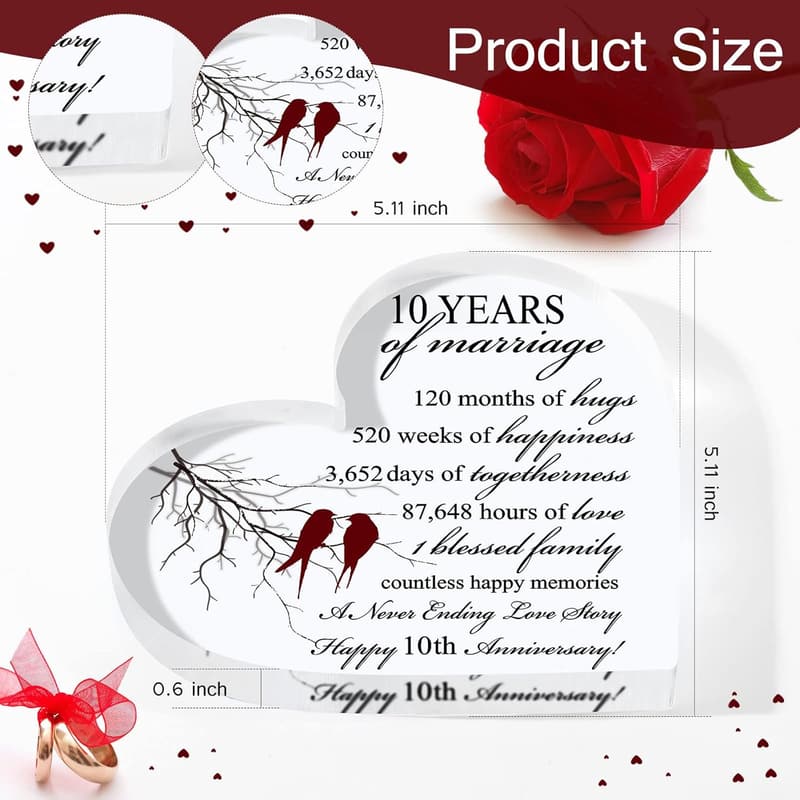 Anniversary Heart Keepsake Gift for Couples