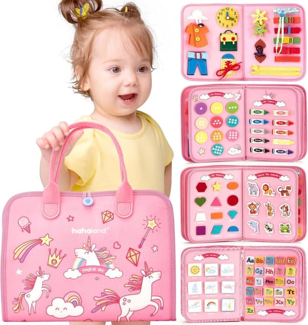 Montessori Busy Board - Educational Toy for 2-Year-Old Girls