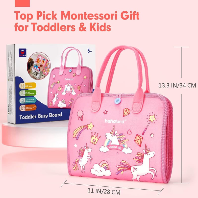 Montessori Busy Board - Educational Toy for 2-Year-Old Girls