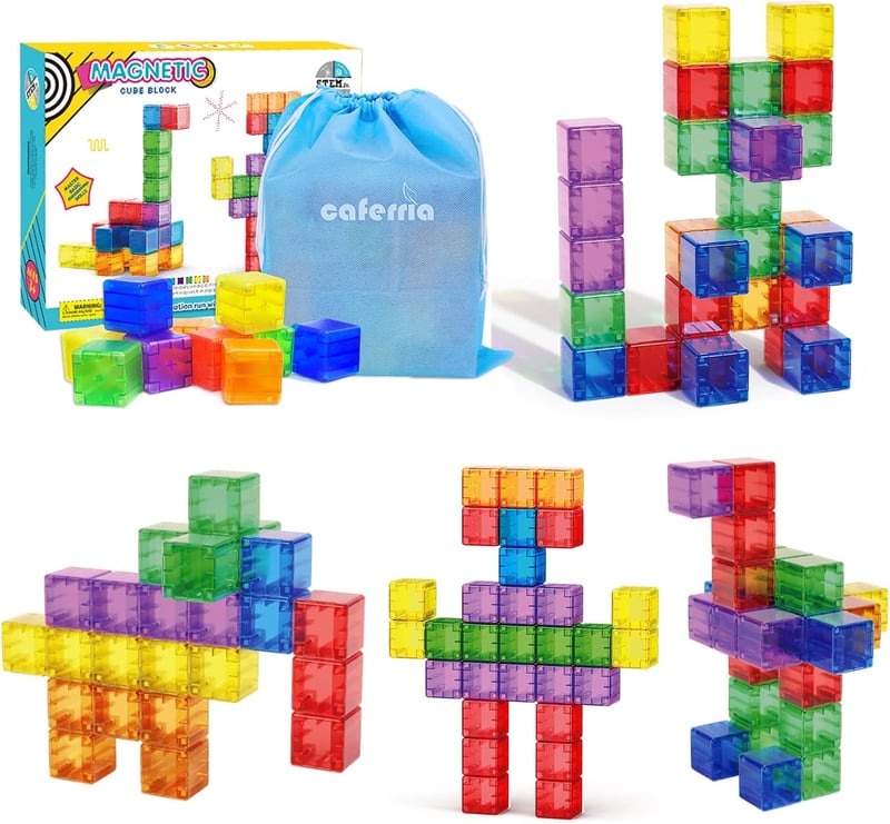 Translucent Magnetic Building Blocks Set for Toddlers