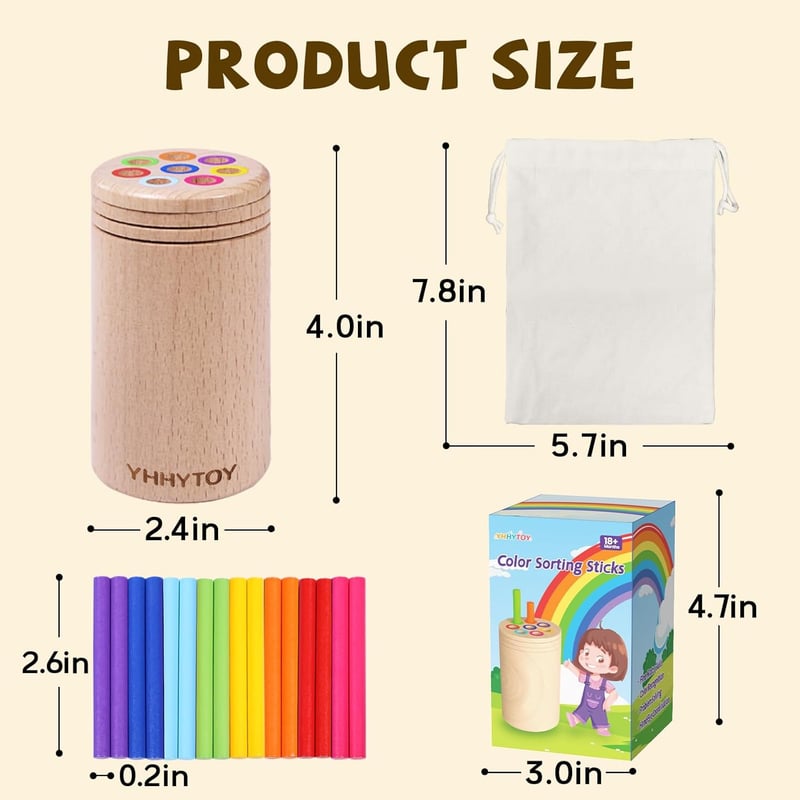 Color Sorting Montessori Toys for Toddlers 1-3 Years