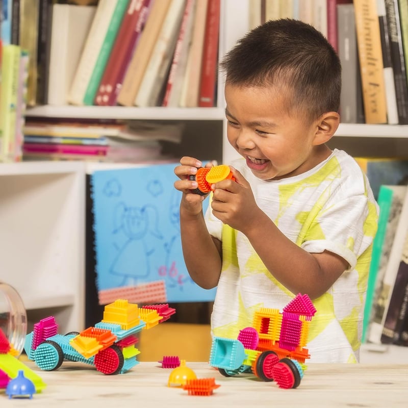 Bristle Blocks STEM Building Set - 80 pcs for Toddlers & Kids