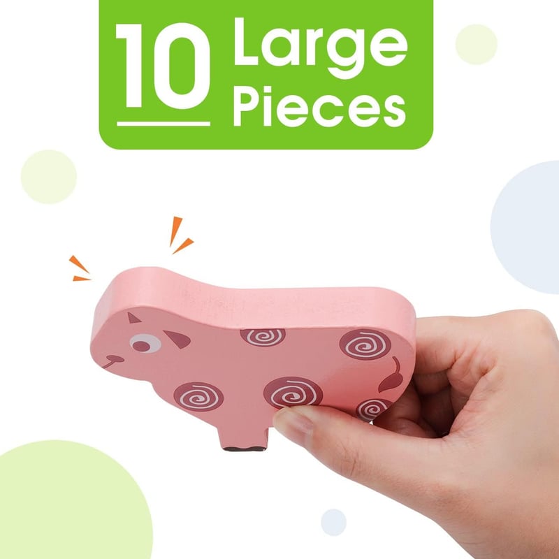 Wooden Animal Stacking Blocks for Toddlers (Ages 2-4)