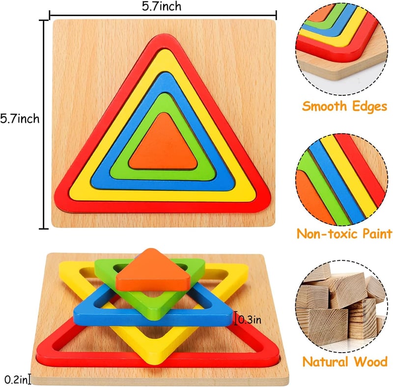 Montessori Wooden Shape Sorting Puzzle for Toddlers