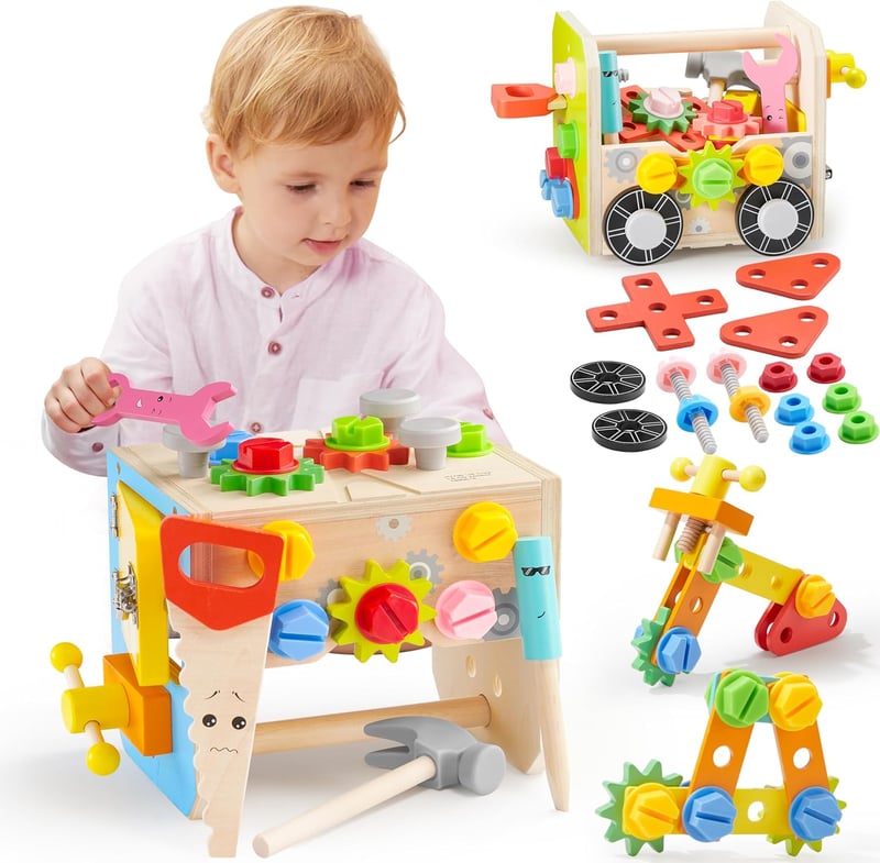 Wooden STEM Tool Set for Kids - 51 PCS Montessori Learning Toys