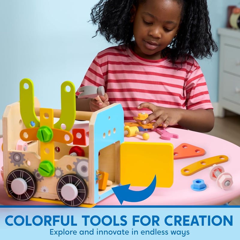 Wooden STEM Tool Set for Kids - 51 PCS Montessori Learning Toys