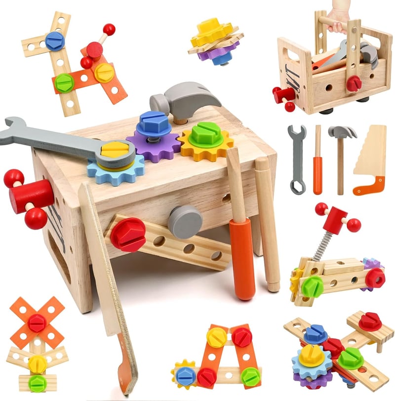Montessori Wooden Tool Set for Toddlers - 29pcs Educational Toys