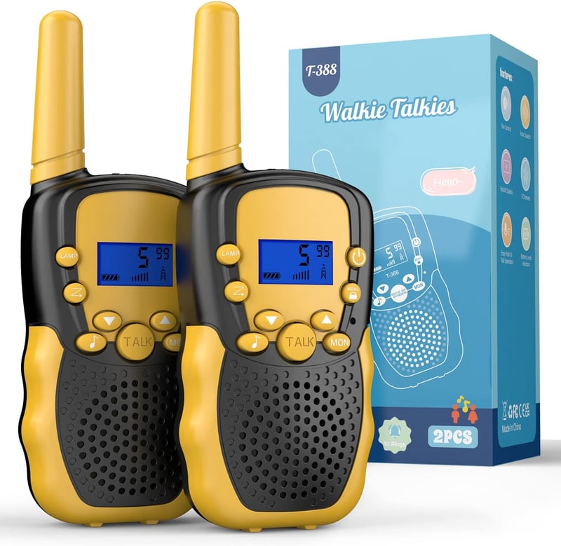 Kids' Walkie Talkies, 22 Channels, 3-Mile Range, Backlit LCD