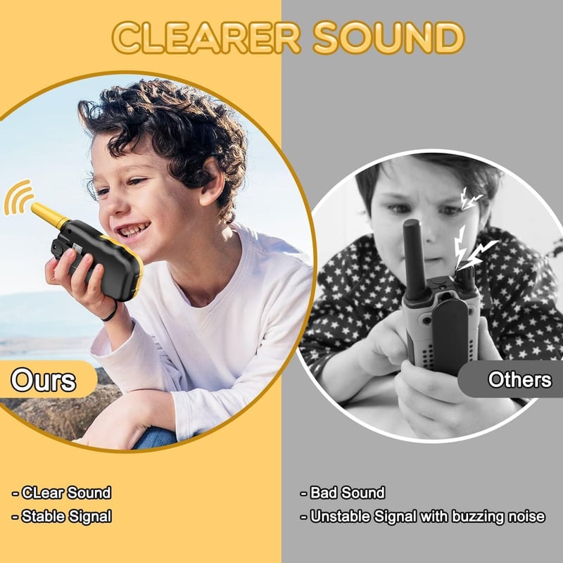 Kids' Walkie Talkies, 22 Channels, 3-Mile Range, Backlit LCD