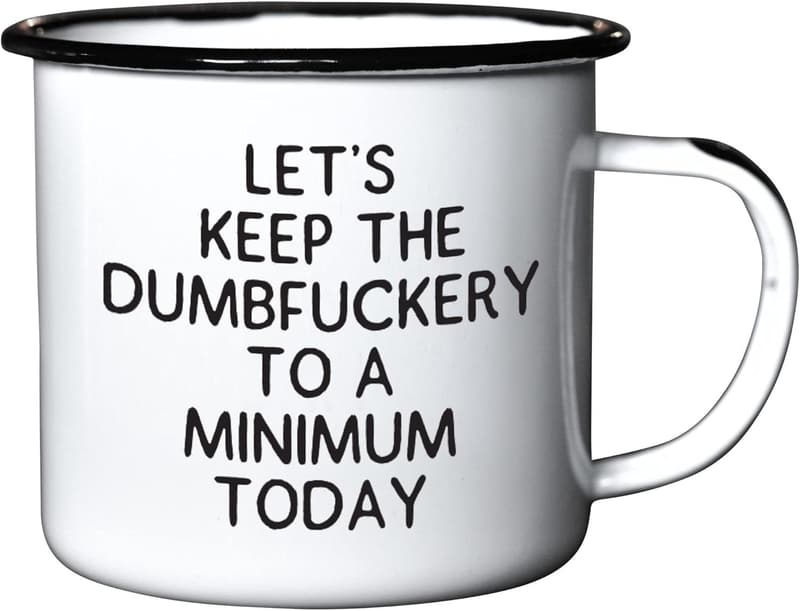 Funny Enamel Coffee Mug for Dad, Unique Gift for Drink Lovers