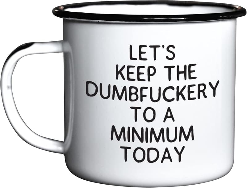 Funny Enamel Coffee Mug for Dad, Unique Gift for Drink Lovers