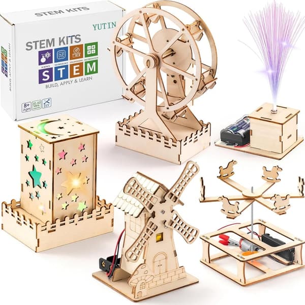 STEM Science Kits Set for Kids Ages 8-14 - Wood Craft Models