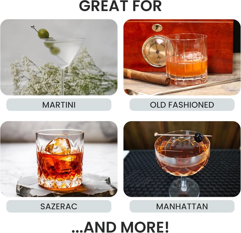Premium 10-Piece Cocktail Stirring Set with Crystal Mixing Glass