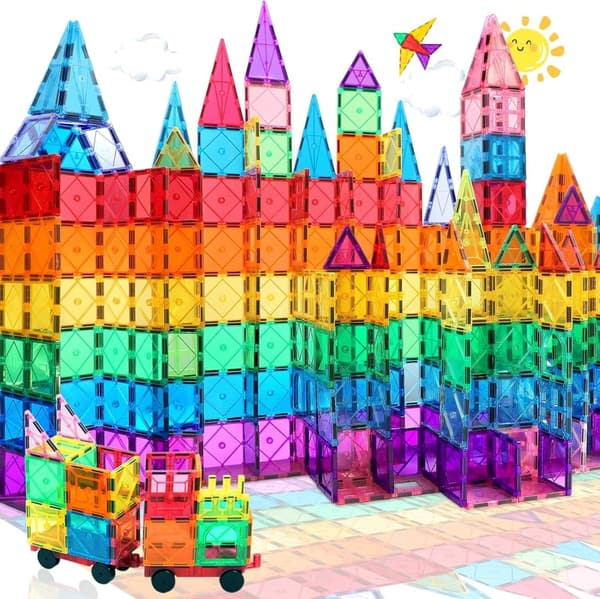 STEM Magnetic Building Tiles for Toddlers, 100 PCS