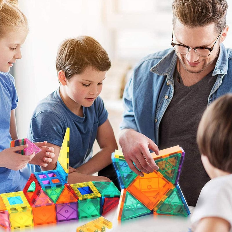 STEM Magnetic Building Tiles for Toddlers, 100 PCS