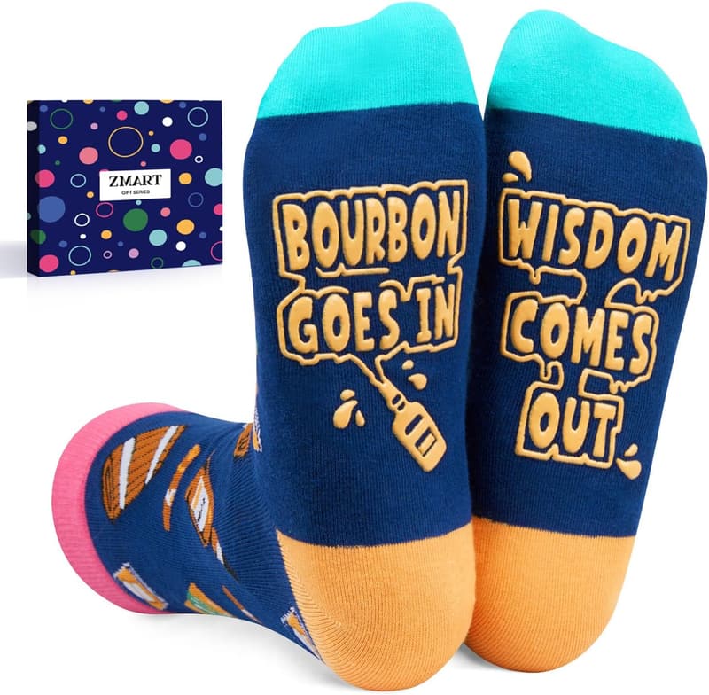Gifts for Drink Lovers - Funny Socks for Bourbon & Vodka