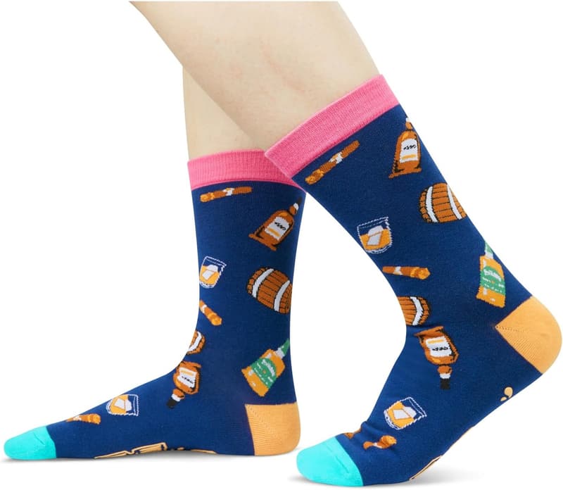 Gifts for Drink Lovers - Funny Socks for Bourbon & Vodka
