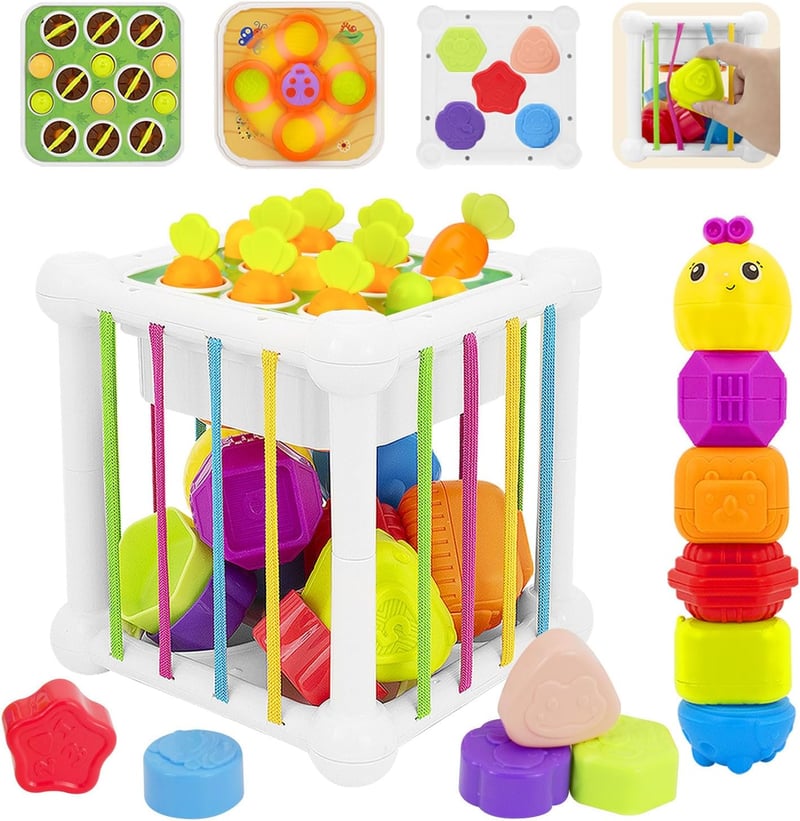 Montessori Activity Cube for 1-Year-Olds – 6-in-1 Sensory Toy