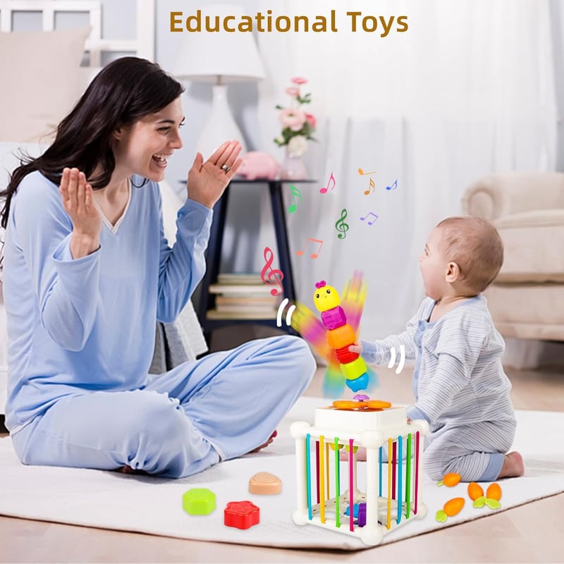Montessori Activity Cube for 1-Year-Olds – 6-in-1 Sensory Toy