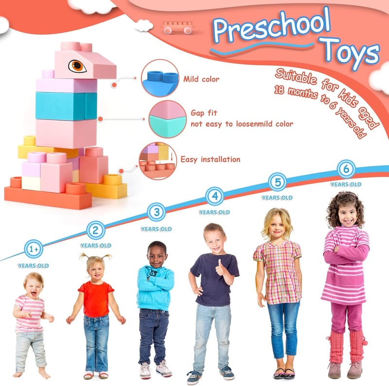 STEM Building Block Set for Kids 18 Months to 6 Years
