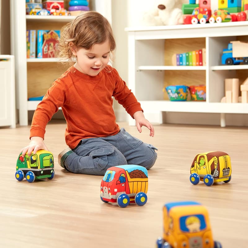 Pull-Back Construction Vehicles Play Set for Infants (4 Cars)